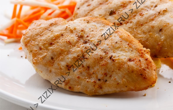 Куриная грудка фаршированная ананасом в миндальной стружке (порция)
